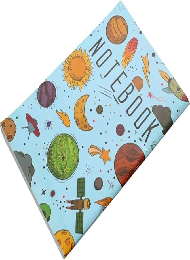 University Notebook Pin P and S 60 Pages Planet Shape A4 Cover modern educational notebook with unique design Blue